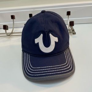 True Religion Navy Blue Logo Baseball Cap